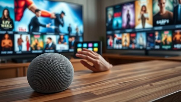 Smart speaker interaction with Amazon Alexa setup.