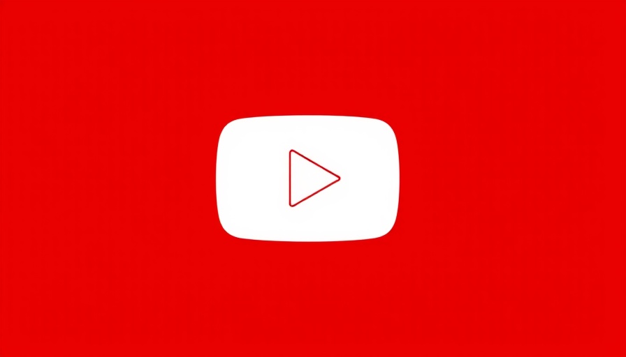 YouTube logo with a white play button on a red background.