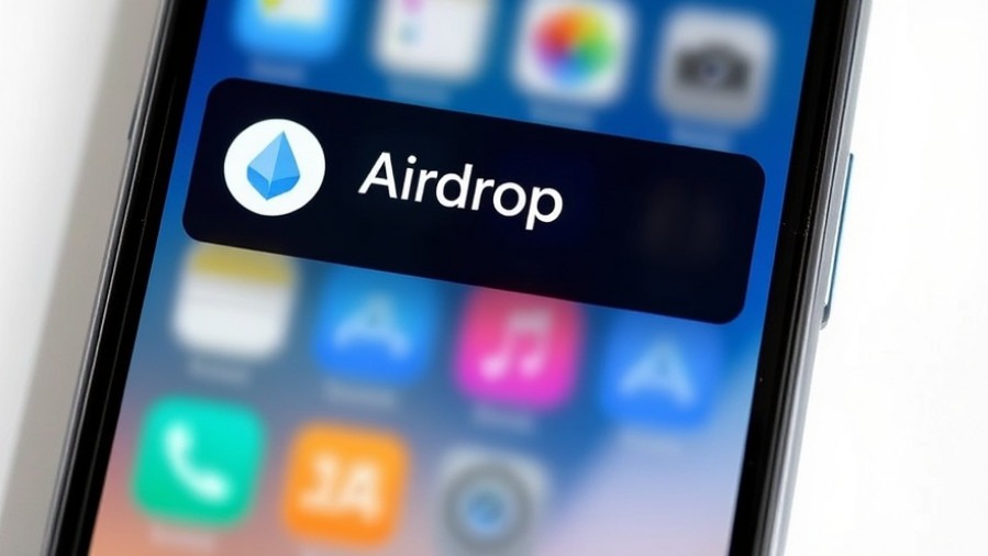 Mobile screen showing 'AIRDROP' notification, symbolizing technology in sports.