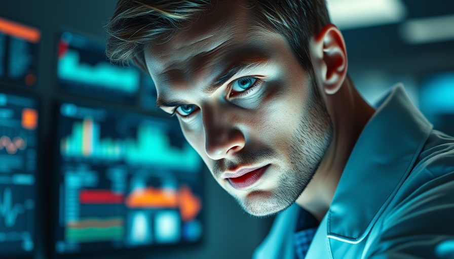 Intense gaze of professional analyzing medical data, reflecting best practices for securing healthcare data in AI era.