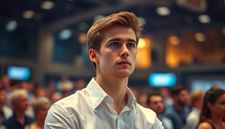 Young male in a crowded space reflecting on AI's impact on YouTube creators.