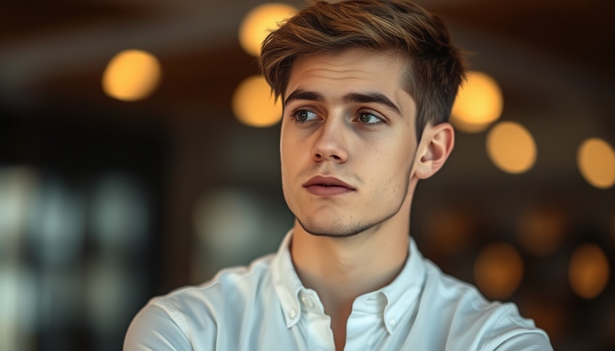 Impact of AI on YouTube creators concept: Thoughtful figure in a crowd.