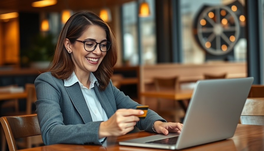 Businesswoman assessing Eligibility for American Express Business Platinum Card in a cafe.