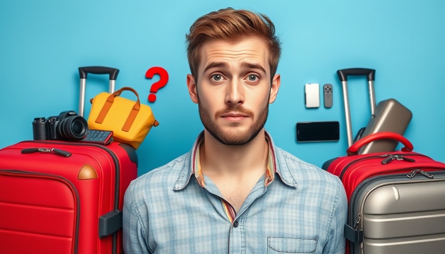 Amazon travel essentials comparison, man showing luggage choices.