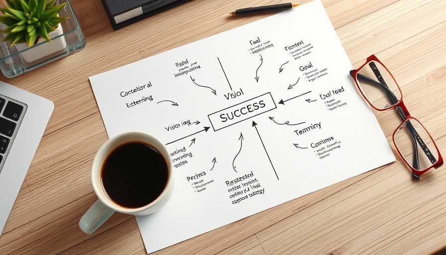 Diagram showing steps to success for an employee career development plan.