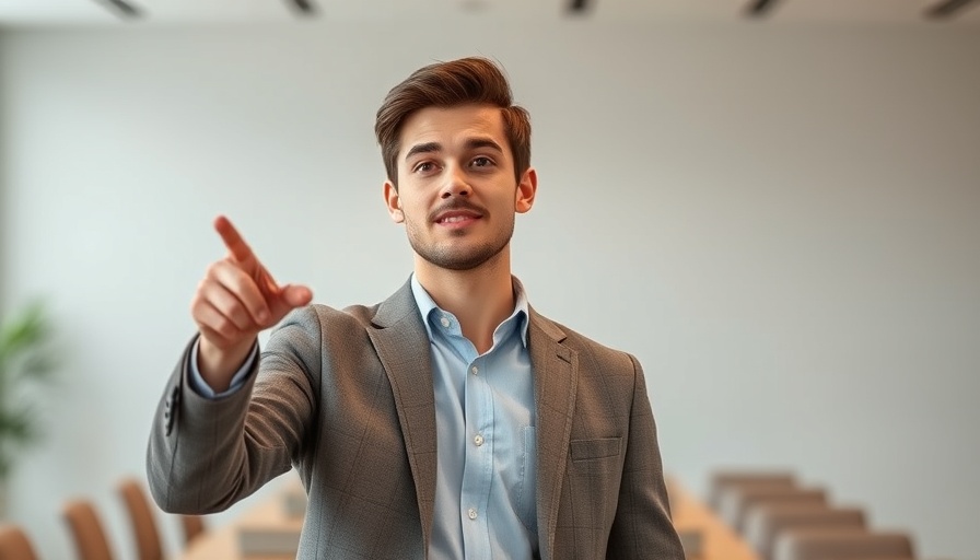 AI talent acquisition discussion with speaker pointing