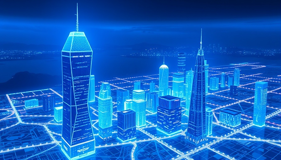 Futuristic holographic cityscape representing domain investing.