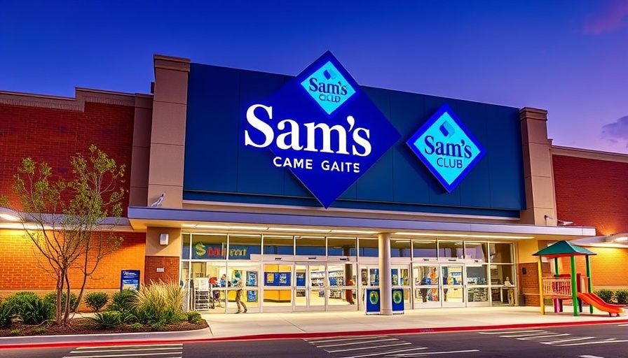 Sam's Club storefront showcasing membership benefits with vibrant exterior.
