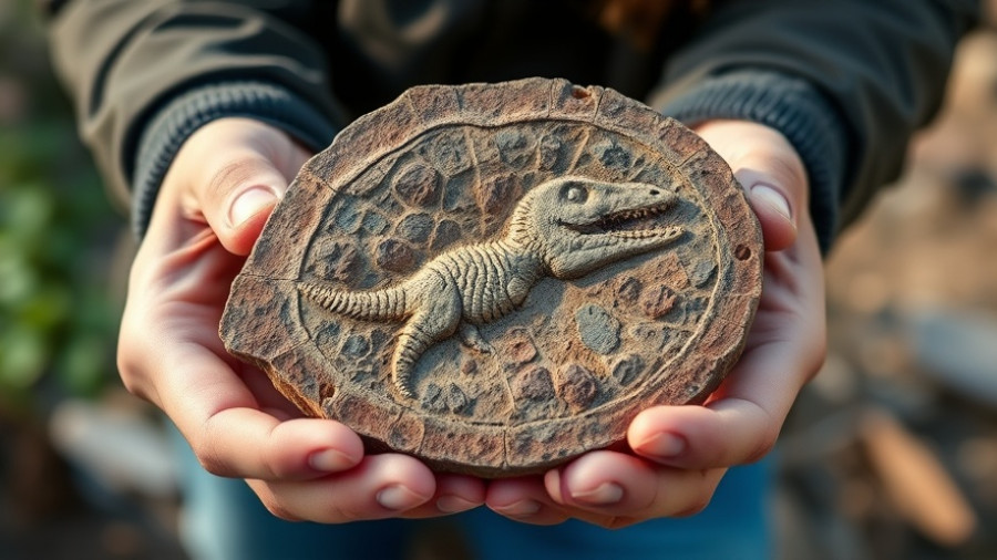 Close-up of hands holding a dinosaur fossil from Alberta, natural.