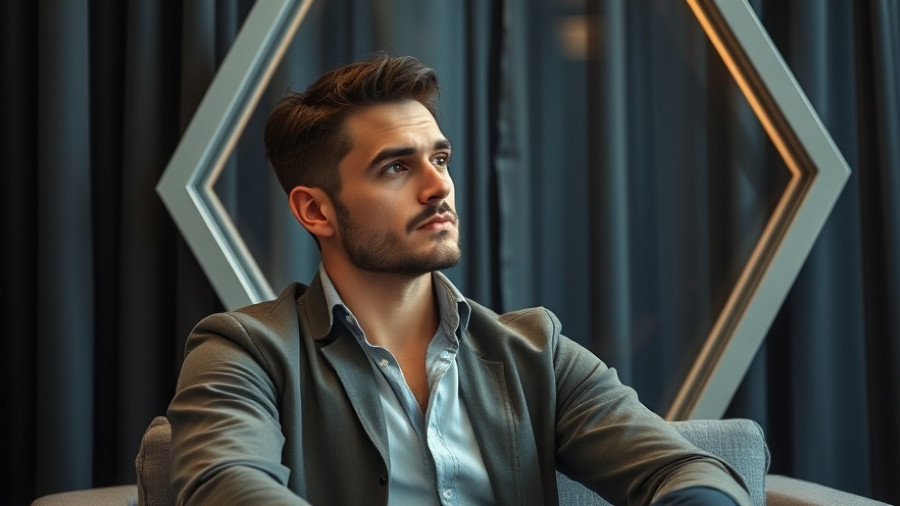 Thoughtful man at European defense startups discussion, modern setting.