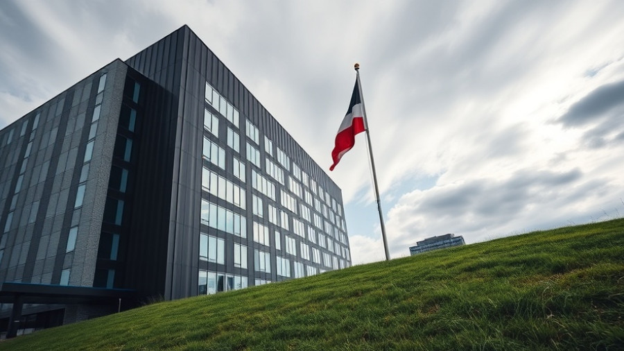Office building with geometric design symbolizing auto industry chip shortage.