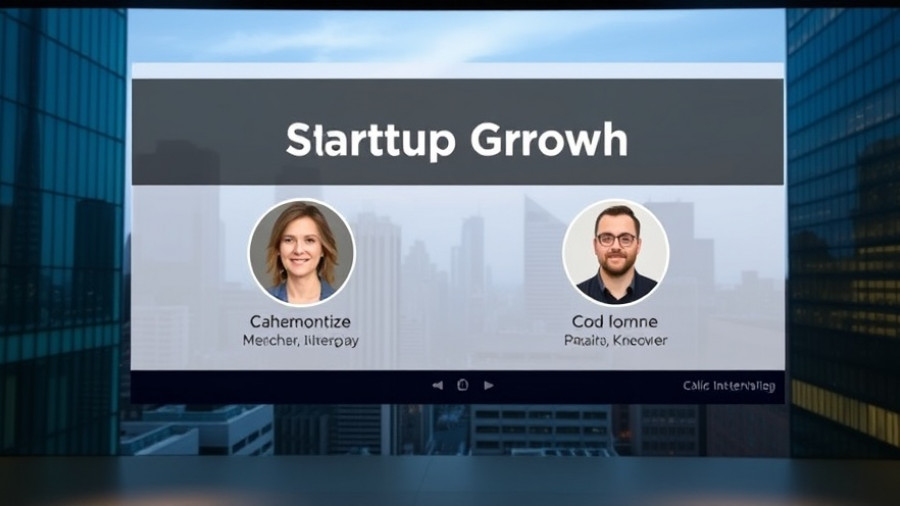 Y Combinator Startups Growth AI presentation featuring cityscape and profile images.