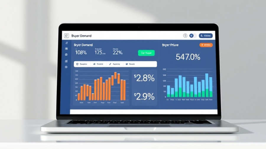 Digital buyer demand tool interface on laptop screen.