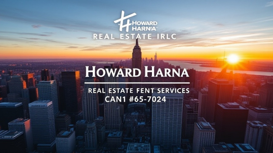 Howard Hanna Real Estate Services New York City skyline at sunset.