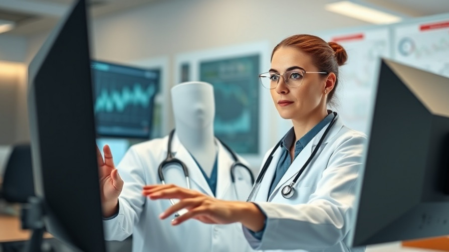 Professional doctor engages with digital tools showcasing modern collaboration environment benefits.