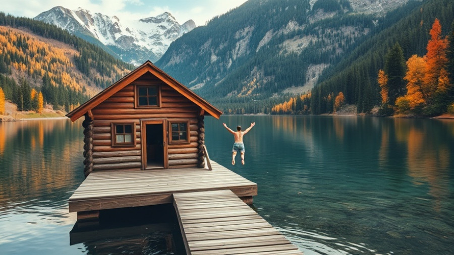 Rustic cabin by alpine lake with snow-capped mountains, 2026 Winter Olympics Travel Guide.
