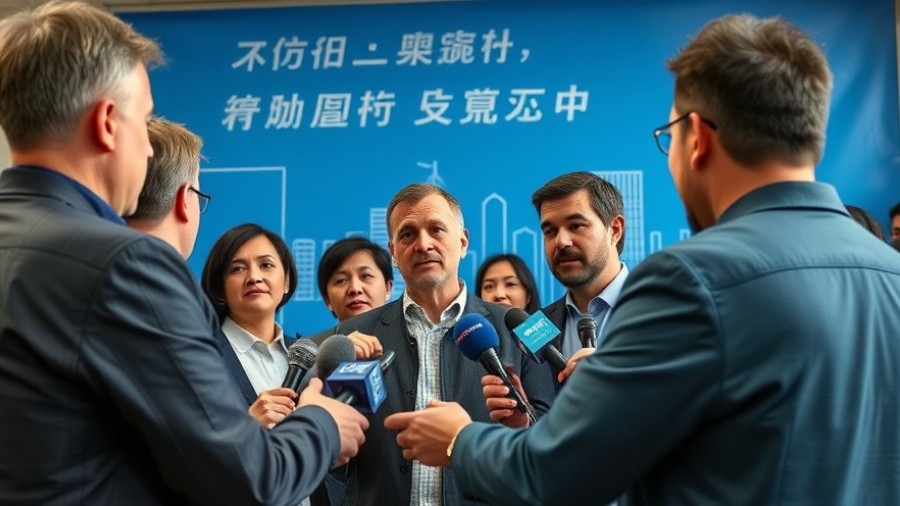 Reporters interview a speaker at California Forever Expansion Project press conference.