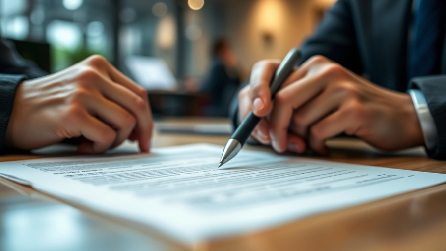 Hands reviewing offer contract, key to convince seller.