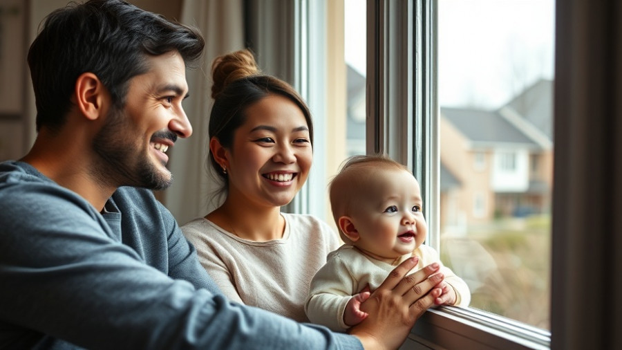 Family observing from window, reflecting on the London housing market.
