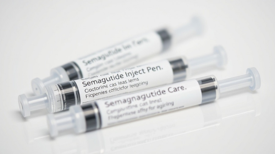 Semaglutide injection pens highlighting heart benefits.