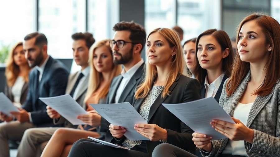 AI-Driven HR Tools for SMBs: candidates waiting with resumes.