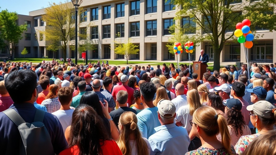 Federal Loan Caps Impact on Aspiring Doctors: People at outdoor campus event.