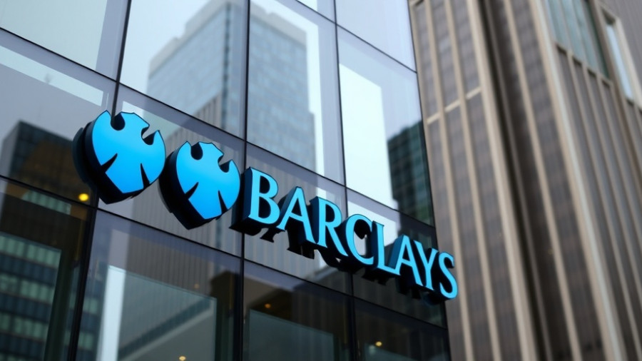 Close-up of Barclays headquarters facade with blue logo, Barclays Best Egg acquisition.