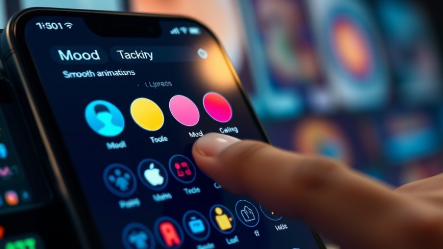 AI app development interface showcasing mood tracking options.