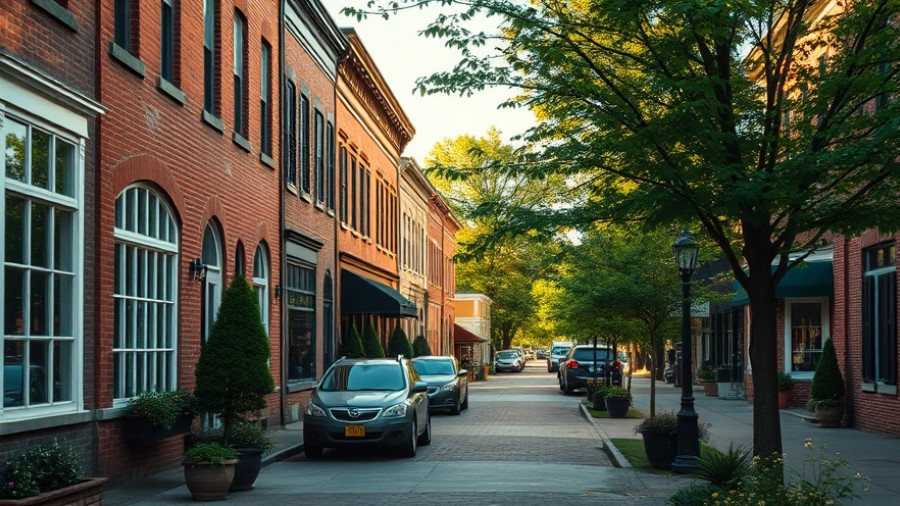 Charming street in Woodfin NC, highlighting local architecture and greenery.