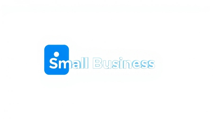 Blue Small Business Trends logo, minimalistic design.