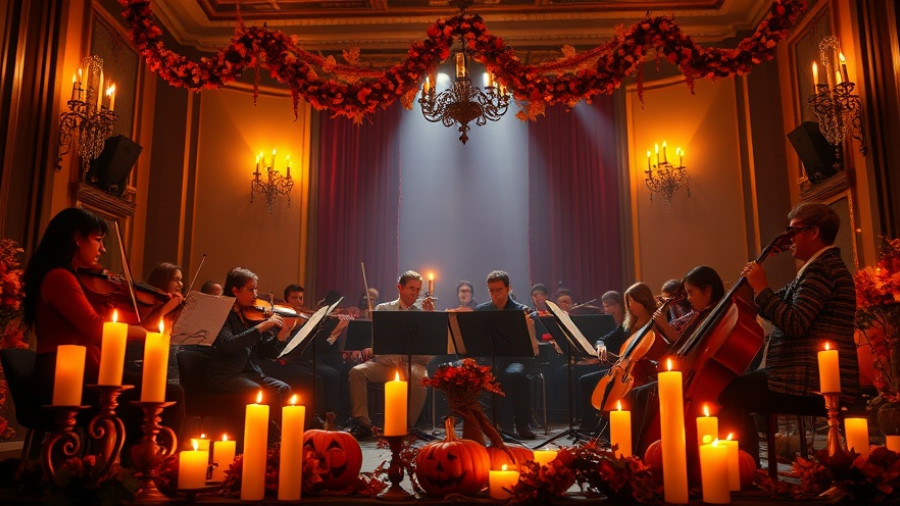 Halloween events in Austin: Candlelit concert with musicians and decorations.