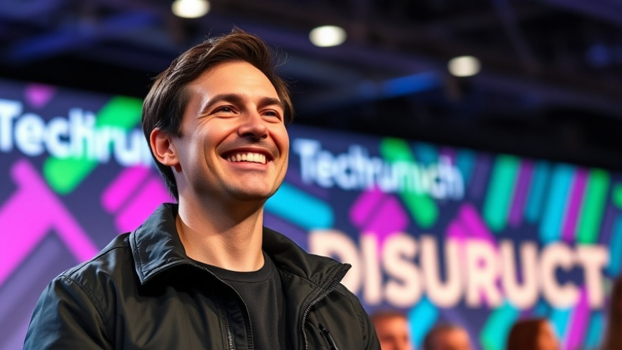 TechCrunch Disrupt 2025 Highlights: Smiling speaker at tech event.