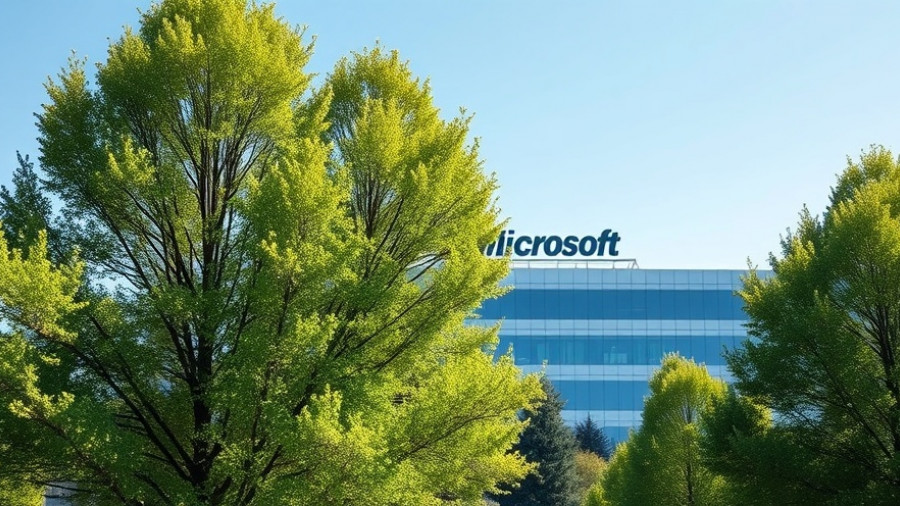 Microsoft office sign and building reflecting investment in OpenAI.
