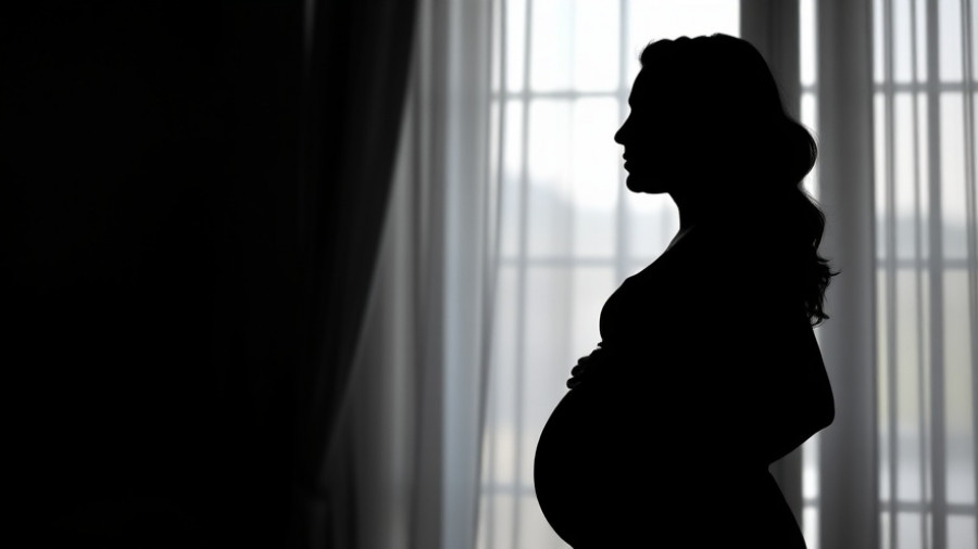 AI-guided sperm recovery method concept with silhouette of pregnant woman.