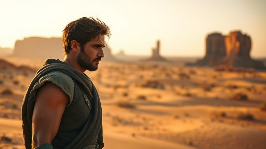 Shiver movie Keanu Reeves character in desert landscape.