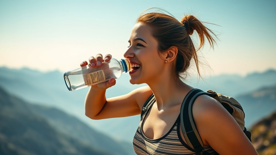 Woman drinking water outdoors, promoting creatine for women's hormonal health.