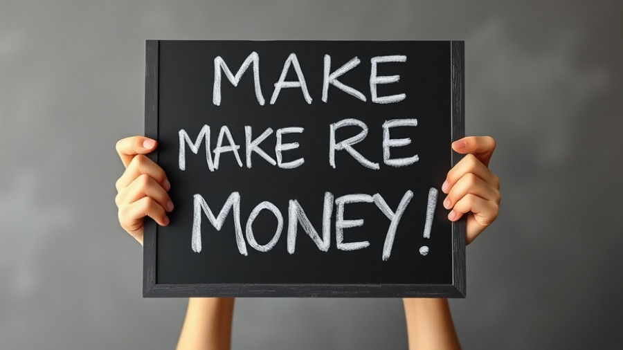 High-converting sales funnel concept: make more money sign on blackboard.