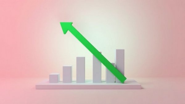 3D graph with downward arrow, symbolizes reduced bounce rates.