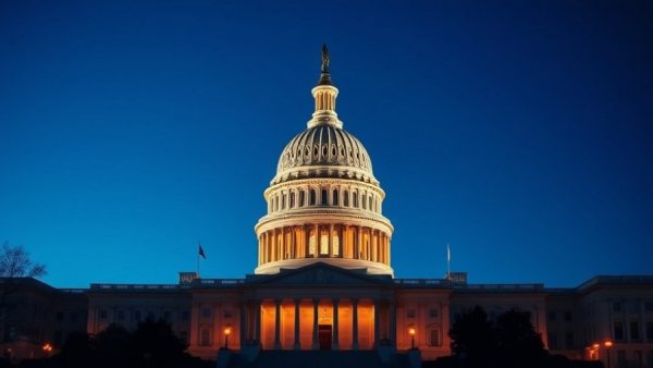 US Capitol building at twilight symbolizing 'end government shutdown'.