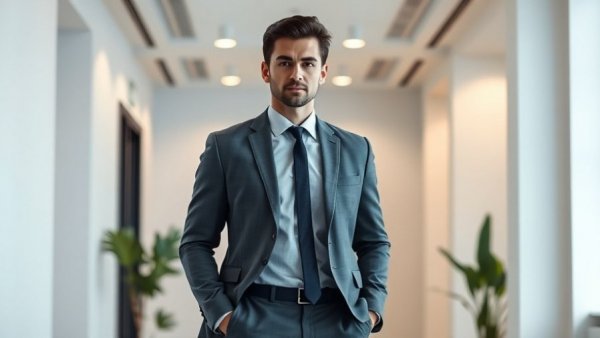 Smartly dressed man in modern office.