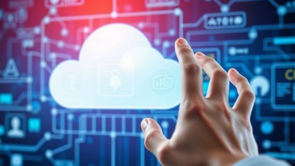 Visual representation of SAP ERP Cloud Migration Advantages with digital cloud interface.