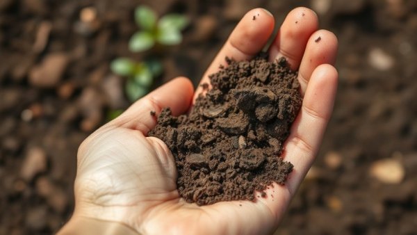 Inspecting soil with hands, related to fungal infection diagnosis.