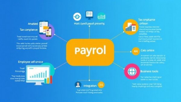 Infographic of best payroll software features and integrations.