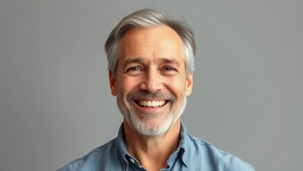 Smiling man posing confidently for chance encounters in business theme