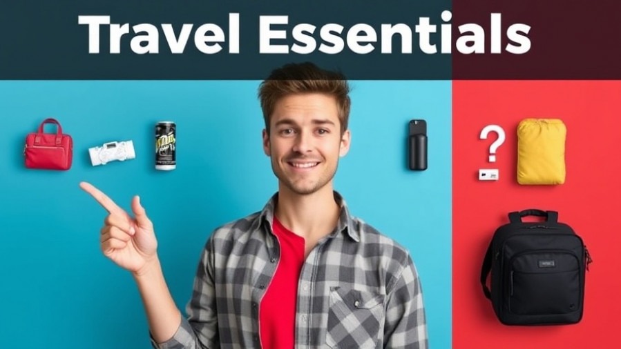 Affordable travel gear: young man highlights budget travel essentials under $50.