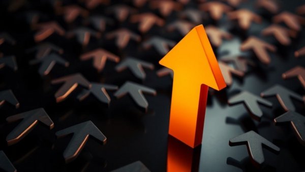 Glowing arrow symbolizing AI-driven cost efficiency.