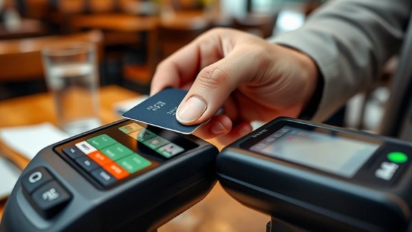 Credit card tap on terminal representing Costco Anywhere Visa Card cash back.
