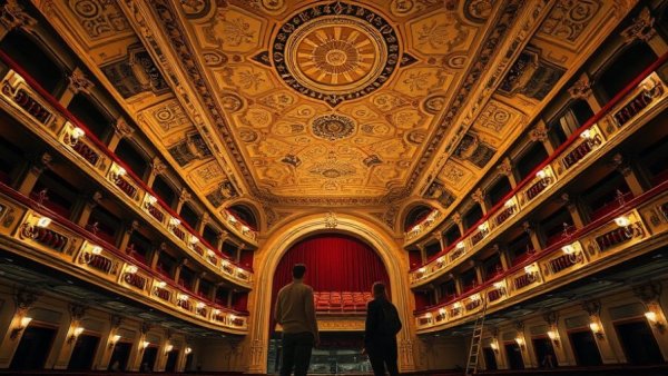Austin Theatre renovations underway in a historic ornate interior