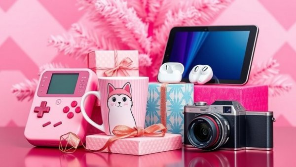 Colorful display of best tech gifts 2025 with a festive vibe.