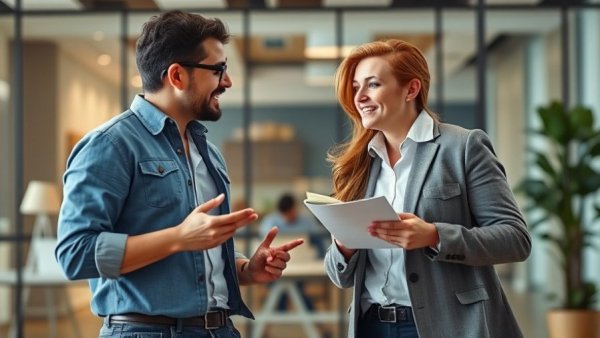 Design discussion about startup website design reviews, modern setting.